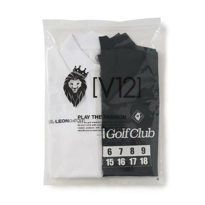 V12 ヴィトゥエルブ ゴルフウェア メンズ POLO&MOCK SET PACK LEON GC set B 半袖モックネック ポロシャツ 2枚セット LEONコラボレーションアイテム ストレッチ性 吸水速乾性 UVカット v122611-pl18