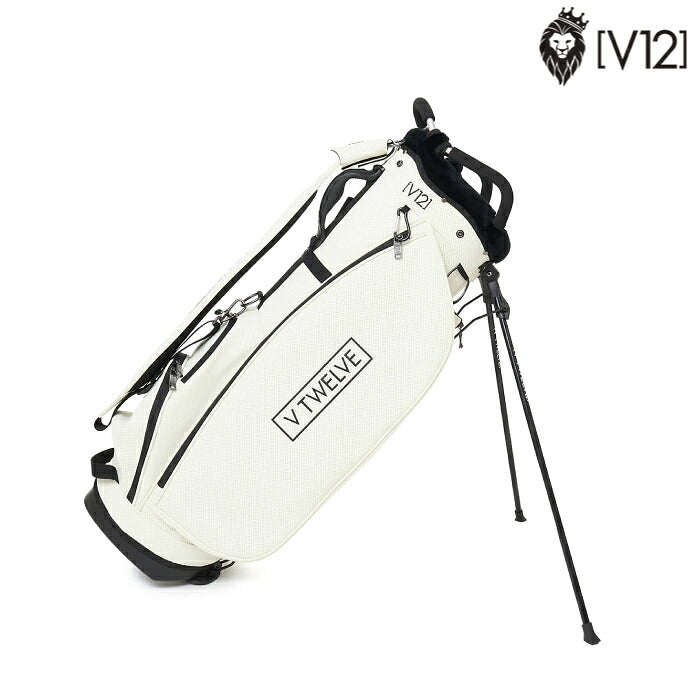 V12 ヴィトゥエルブ ゴルフ メンズ レディース ESSENTIAL CADDY スタンドキャディバッグ 9インチ 5分割仕様 高級感のあるパンチングレザー v122620-cb01