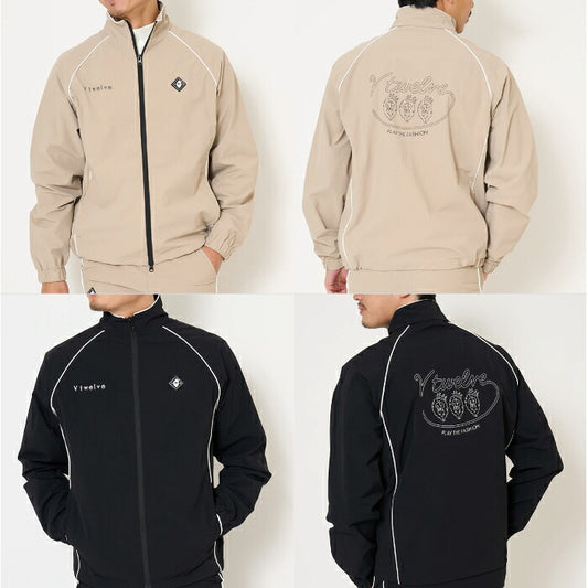 V12 ヴィトゥエルブ ゴルフウェア メンズ OH PIPE JKT ナイロンジャケット ブルゾン ストレッチ性 撥水性 セットアップ対応 v122620-jk02