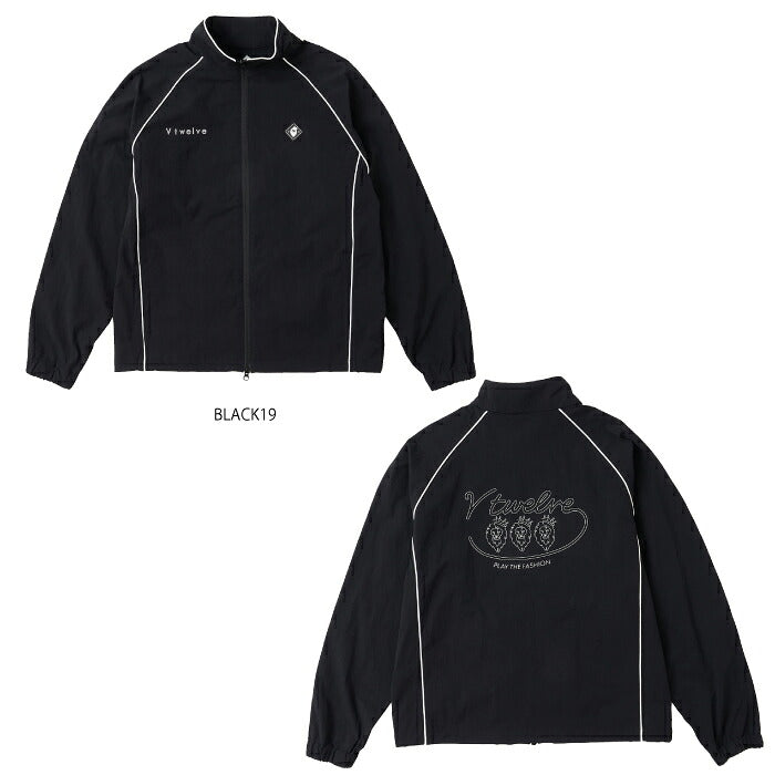 V12 ヴィトゥエルブ ゴルフウェア メンズ OH PIPE JKT ナイロンジャケット ブルゾン ストレッチ性 撥水性 セットアップ対応 v122620-jk02
