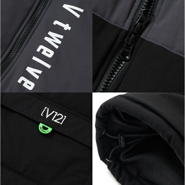 V12 ヴィトゥエルブ ゴルフウェア メンズ レディース ARC TAG VEST ベスト バイカラー バックポケット 軽量 保温 ストレッチ 撥水 防風☆ v122620-jk03