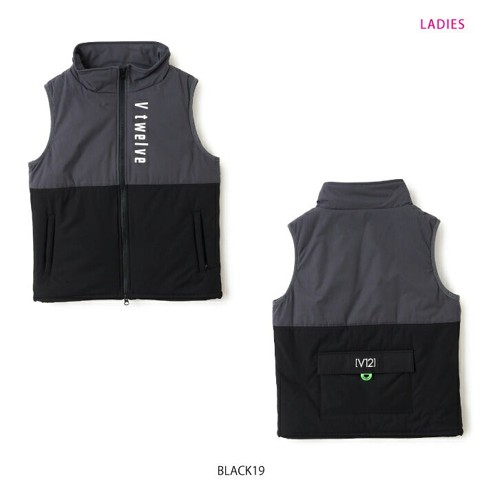 V12 ヴィトゥエルブ ゴルフウェア メンズ レディース ARC TAG VEST ベスト バイカラー バックポケット 軽量 保温 ストレッチ 撥水 防風☆ v122620-jk03