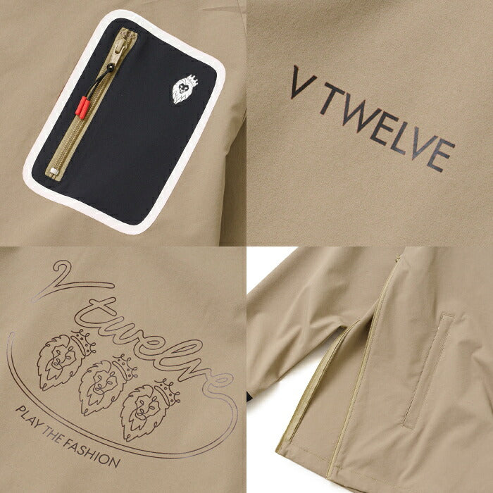 V12 ヴィトゥエルブ ゴルフウェア メンズ OH CP JKT 胸ポケット バックプリント ストレッチ 撥水 v122620-jk09