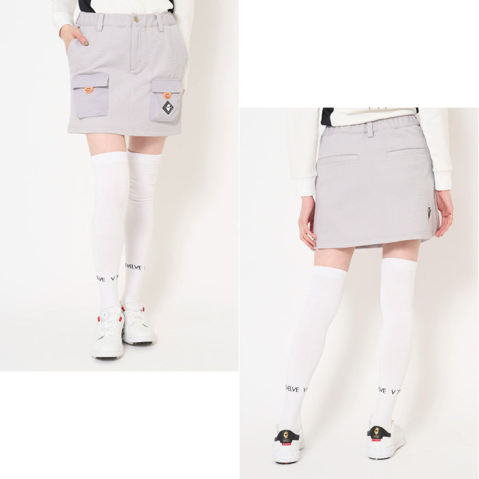 V12 ヴィトゥエルブ ゴルフウェア レディース ARC TAG SKIRT スカート ストレッチ 吸水速乾 UVカット ウエストゴム仕様 セットアップ対応 v122620-sk01