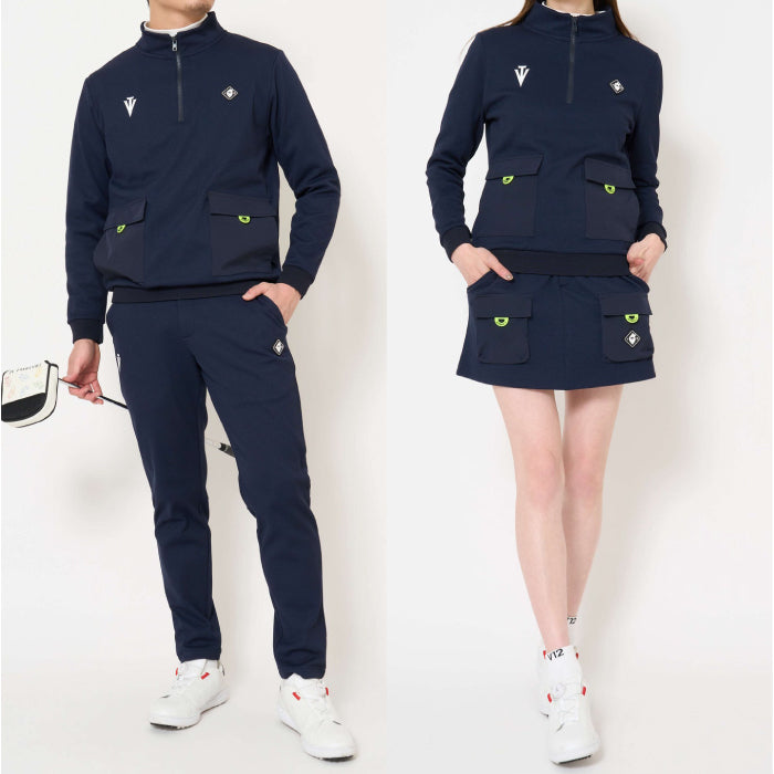 V12 ヴィトゥエルブ ゴルフウェア メンズ レディース ARC TAG HZ JKT ハーフジップスウェット ストレッチ 吸水速乾 UVカット セットアップ対応 v122620-sw02