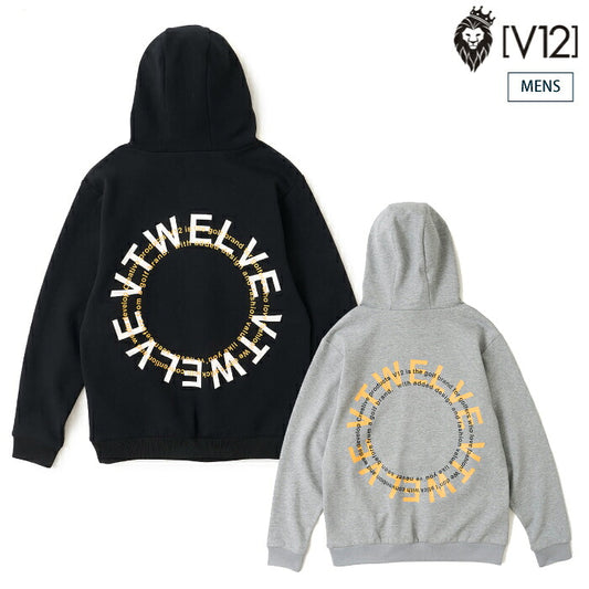 V12 ヴィトゥエルブ ゴルフウェア メンズ RING LOGO PARKA スウェットパーカー プルオーバー かぶり サイドジップポケット ストレッチ ダンボールニット生地 v122620-sw13