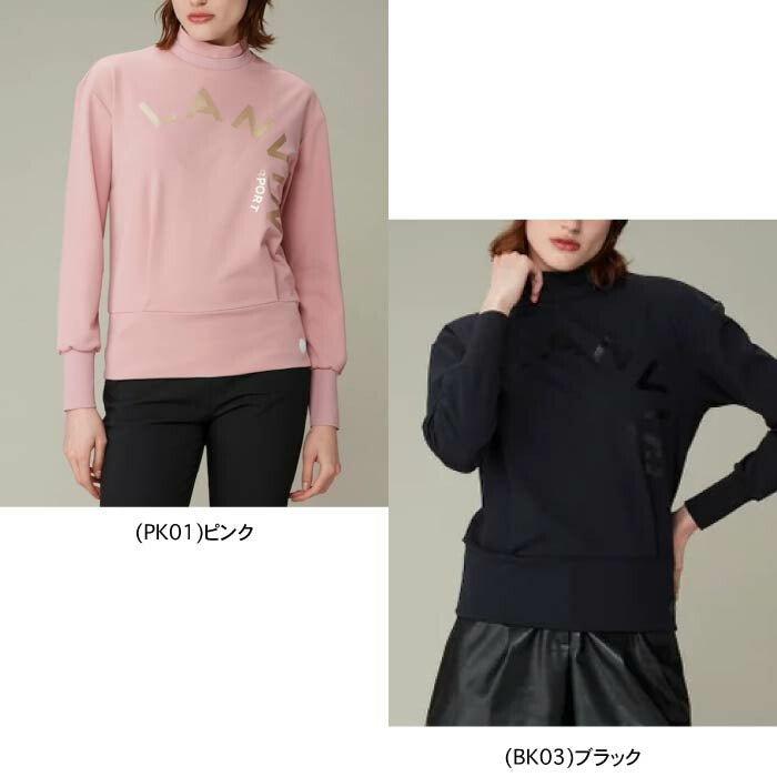 LANVIN SPORT ランバン スポール ゴルフウェア レディース プリントデザインモックネック長袖シャツ【蓄熱保温】 VG4FLS50L