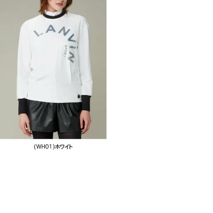 LANVIN SPORT ランバン スポール ゴルフウェア レディース プリントデザインモックネック長袖シャツ【蓄熱保温】 VG4FLS50L