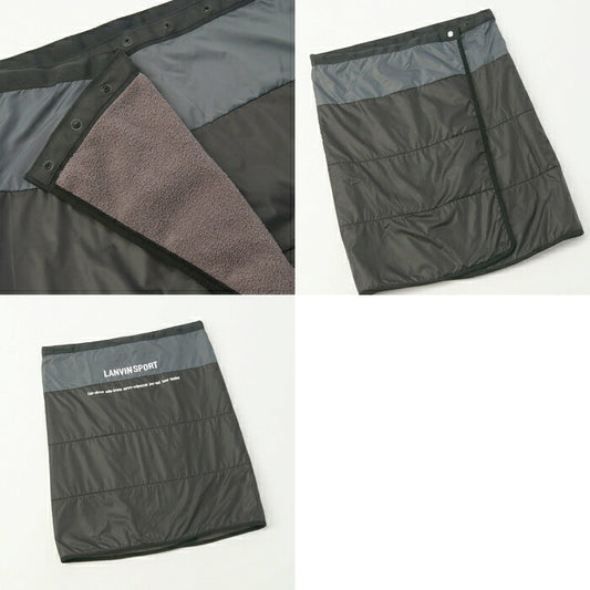 LANVIN SPORT ランバン スポール ゴルフウェア メンズ レディース 3WAYひざ掛け タフタ ボア 腰巻き 保温 防寒対策 vg5faz61l