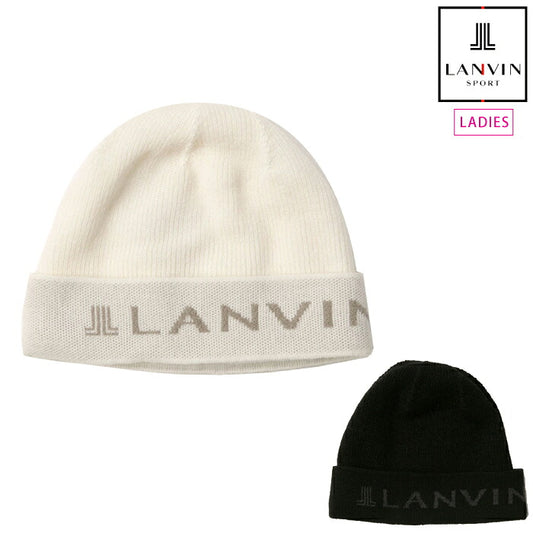 LANVIN SPORT ランバン スポール ゴルフウェア レディース ロゴデザインニットワッチ ニット 帽子 日本製 VG5FCP43L