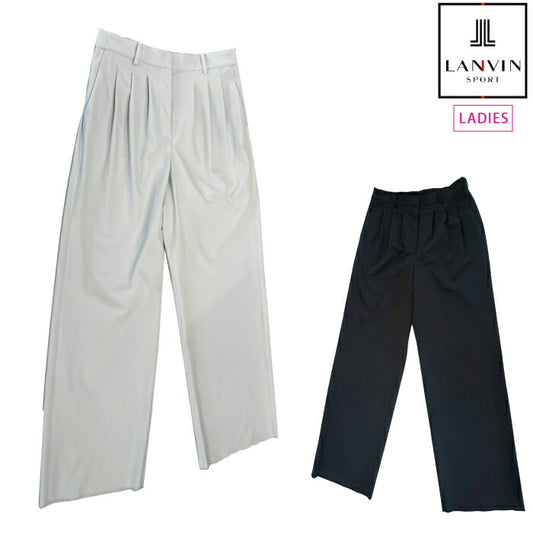 LANVIN SPORT ランバン スポール ゴルフウェア レディース タックワイドパンツ 2WAYストレッチ VG5FLP21L