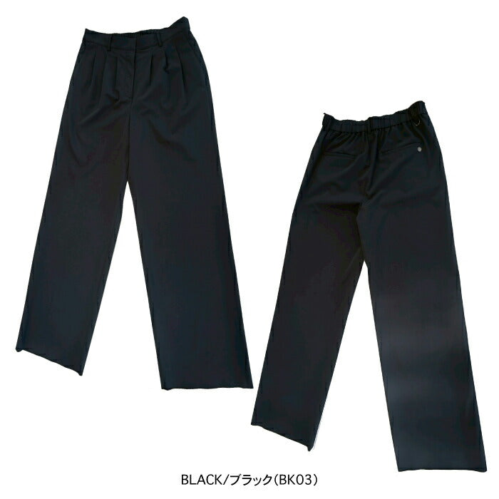 LANVIN SPORT ランバン スポール ゴルフウェア レディース タックワイドパンツ 2WAYストレッチ VG5FLP21L