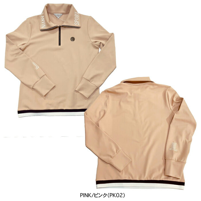 LANVIN SPORT ランバン スポール ゴルフウェア レディース ロールカラーハーフジップ長袖シャツ UV CUT 防風 保温 VG5FLS82L