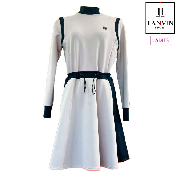 LANVIN SPORT ランバン スポール ゴルフウェア レディース ブロッキングデザイン長袖ワンピース UV 吸汗速乾 vg5fop41l