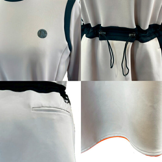 LANVIN SPORT ランバン スポール ゴルフウェア レディース ブロッキングデザイン長袖ワンピース UV 吸汗速乾 vg5fop41l