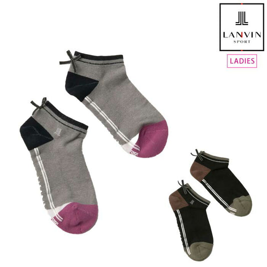 LANVIN SPORT ランバン スポール ゴルフウェア レディース アンクル丈ソックス 日本製 抗菌防臭 足底パイル 滑り止め付き VG5FSO11L