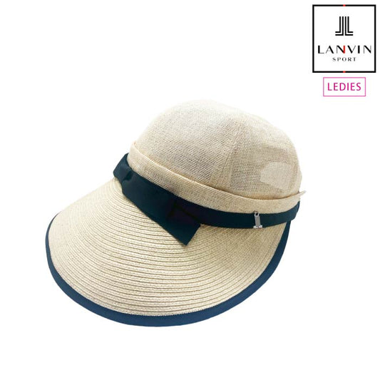 LANVIN SPORT ランバン スポール ゴルフウェア レディース 2WAY ペーパー素材ハット 部分UVカット 2WAY VG5SCP13L