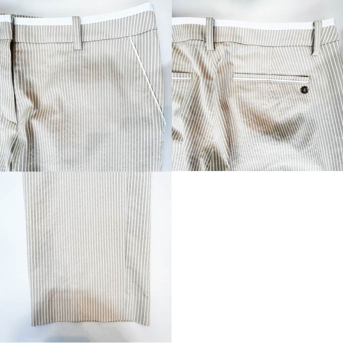 LANVIN SPORT ランバン スポール ゴルフウェア レディース ストライプサッカー9分丈パンツ VG5SLP71L