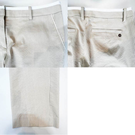 LANVIN SPORT ランバン スポール ゴルフウェア レディース ストライプサッカー9分丈パンツ VG5SLP71L