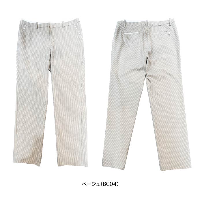 LANVIN SPORT ランバン スポール ゴルフウェア レディース ストライプサッカー9分丈パンツ VG5SLP71L