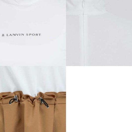 LANVIN SPORT ランバン スポール ゴルフウェア レディース モックネック半袖ワンピース 部分吸汗 UV CUT(UPF50) vg5sop41l