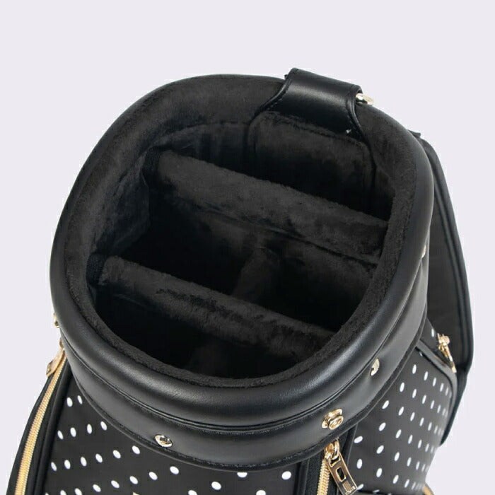 LANVIN SPORT ランバン スポール ゴルフ レディース ドット柄キャディバッグ 46インチ対応 8.5型 華やかなデザイン 洗練された仕上がり ネームプレート付属 vg6fcb03l