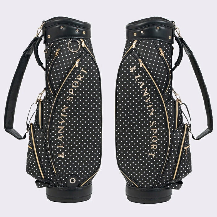 LANVIN SPORT ランバン スポール ゴルフ レディース ドット柄キャディバッグ 46インチ対応 8.5型 華やかなデザイン 洗練された仕上がり ネームプレート付属 vg6fcb03l