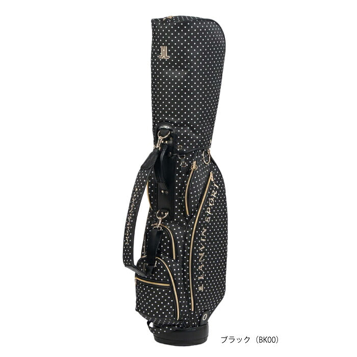 LANVIN SPORT ランバン スポール ゴルフ レディース ドット柄キャディバッグ 46インチ対応 8.5型 華やかなデザイン 洗練された仕上がり ネームプレート付属 vg6fcb03l