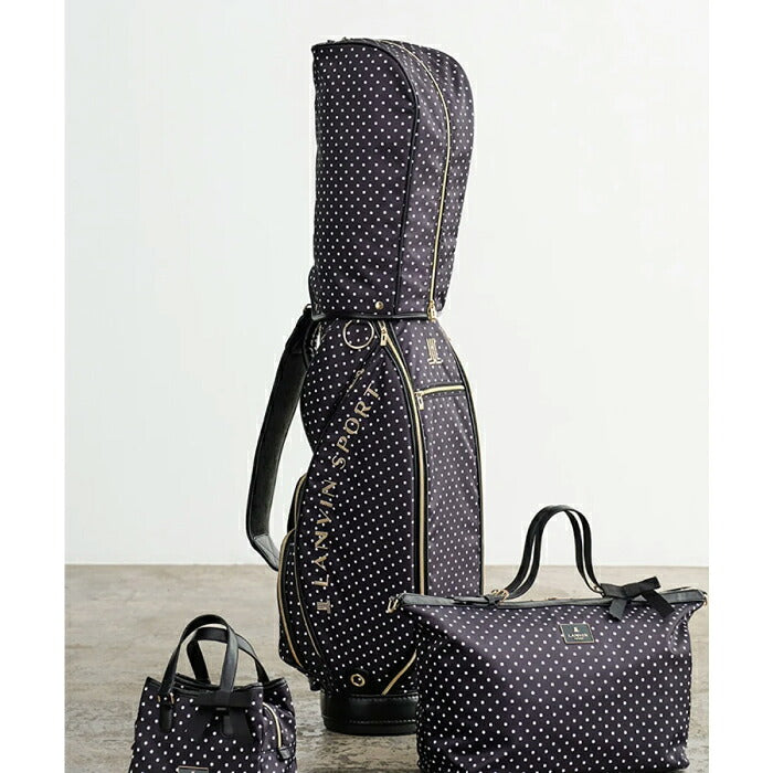 LANVIN SPORT ランバン スポール ゴルフ レディース ドット柄キャディバッグ 46インチ対応 8.5型 華やかなデザイン 洗練された仕上がり ネームプレート付属 vg6fcb03l