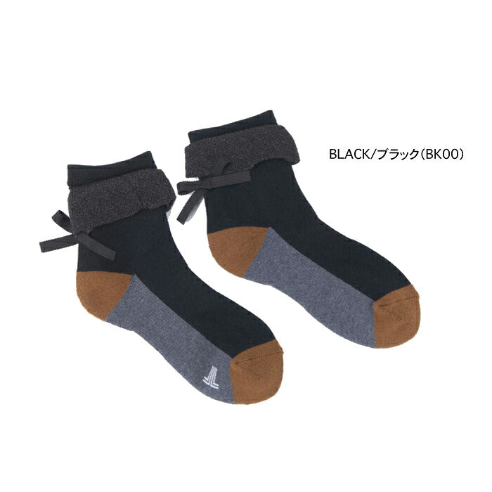 LANVIN SPORT ランバン スポール ゴルフウェア レディース フリルデザインミドル丈ソックス 抗菌防臭 靴下 足底パイル 日本製 vg6fso28l
