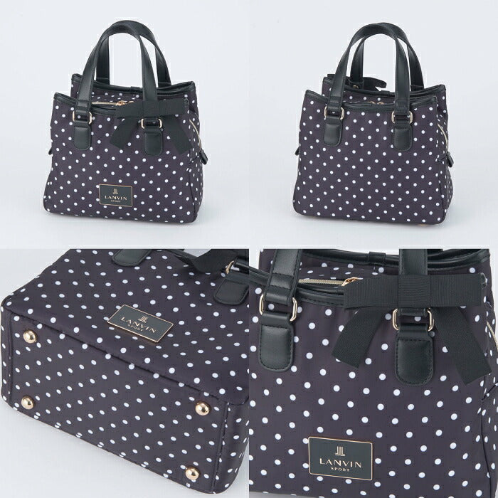 LANVIN SPORT ランバン スポール レディース ゴルフ ドット柄カートバッグ ポケット リボン取り外し可能 vg6ftt45l