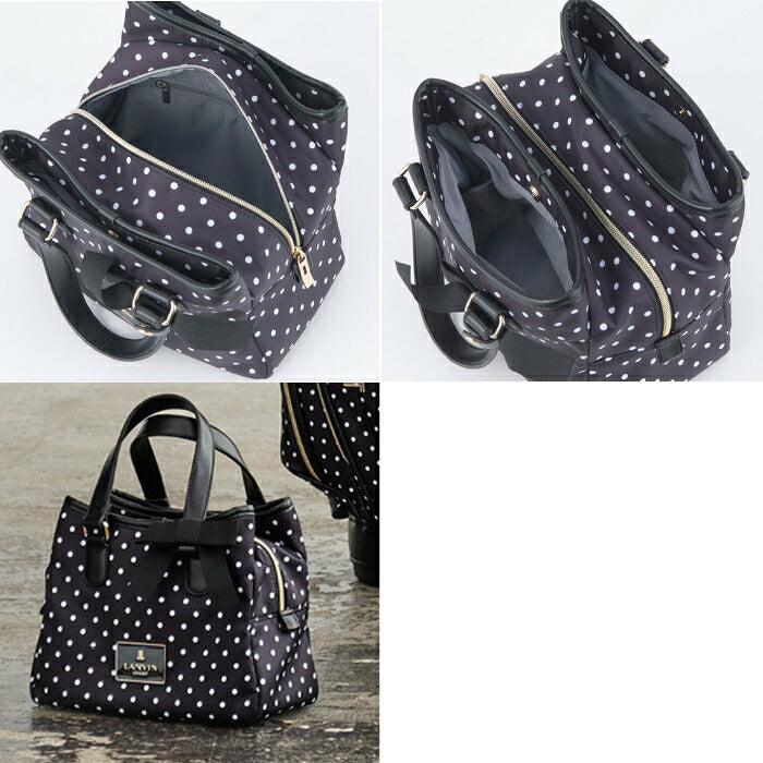LANVIN SPORT ランバン スポール レディース ゴルフ ドット柄カートバッグ ポケット リボン取り外し可能 vg6ftt45l