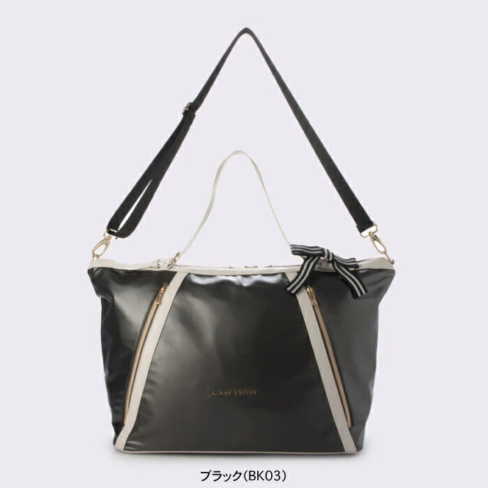 LANVIN SPORT ランバン スポール ゴルフウェア レディース ログランリボン付きボストンバッグ ファスナー付きポケット リボン取り外し可能 エレガント vg6sbb02l