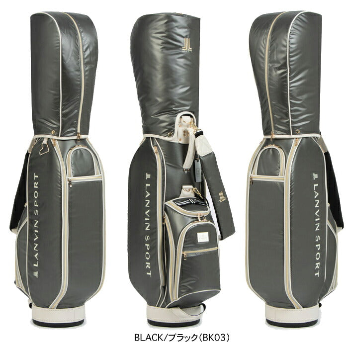 LANVIN SPORT ランバン スポール ゴルフ レディース HEART COLLECTION キャディバッグ 46インチ対応 8.5型  エレガントな光沢 大きめサイズポケット VG6SCB02L