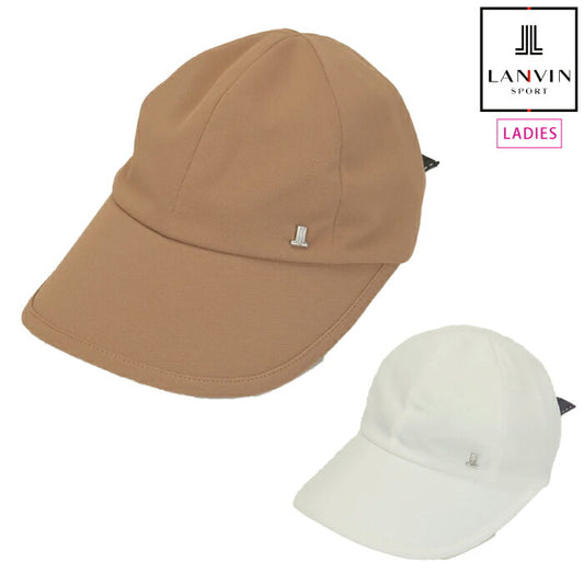LANVIN SPORT ランバン スポール ゴルフウェア レディース ツバ長めキャップ 帽子 リボン取り外し可能 部分UV CUT エレガント VG6SCP02L