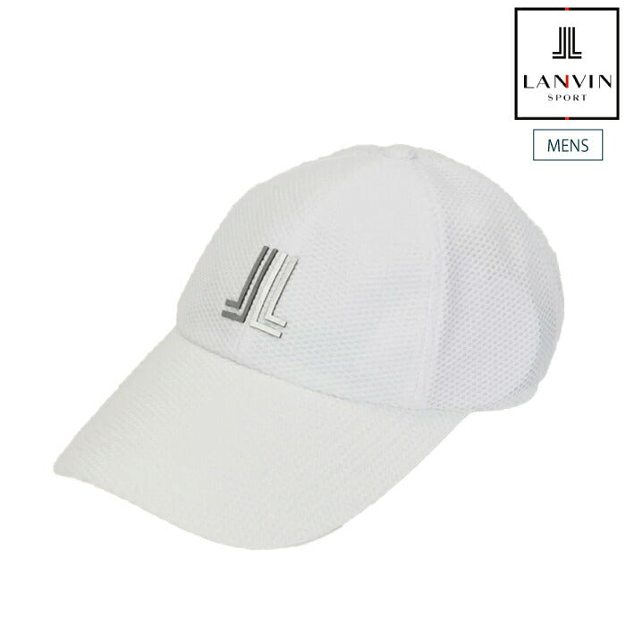 LANVIN SPORT ランバン スポール ゴルフウェア メンズ つば長めクーリングキャップ 帽子 吸汗速乾 UVCUT クーリング 通気性 ストレッチ性 防シワ 後ろベルクロ開き vg6scp06m