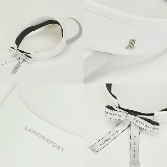 LANVIN SPORT ランバン スポール ゴルフウェア レディース サンバイザー 部分UV 後ろベルクロ開き リボン脱着可能 vg6scp52l