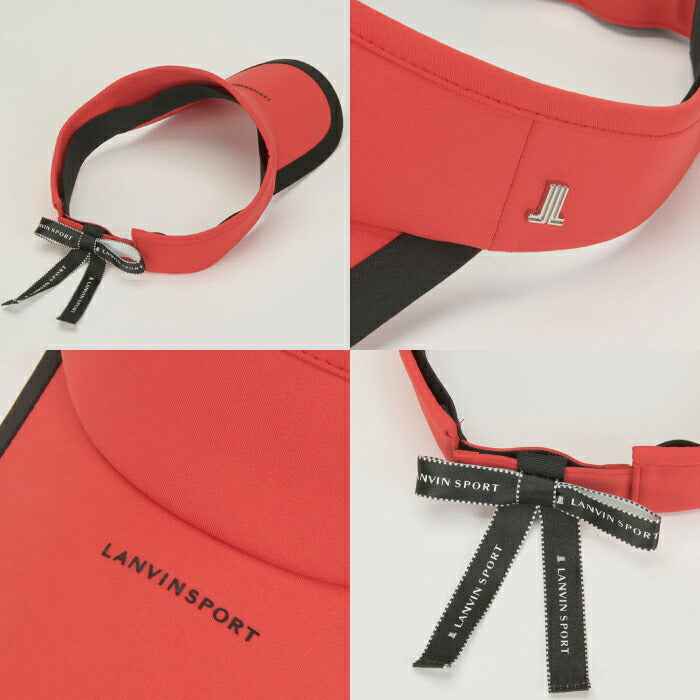 LANVIN SPORT ランバン スポール ゴルフウェア レディース サンバイザー 部分UV 後ろベルクロ開き リボン脱着可能 vg6scp52l