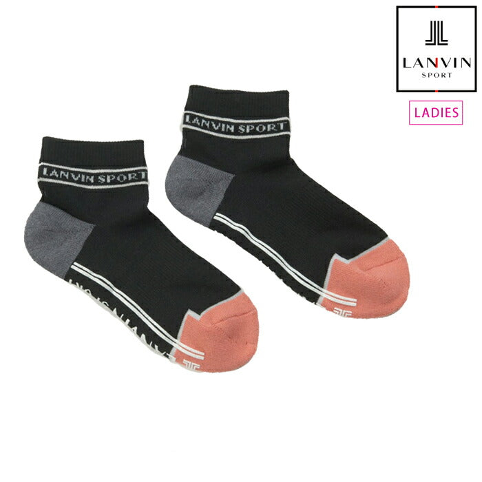LANVIN SPORT ランバン スポール ゴルフウェア レディース ショート丈ソックス 抗菌防臭 底パイル アーチサポート仕様 足底滑り止め付き vg6sso14l