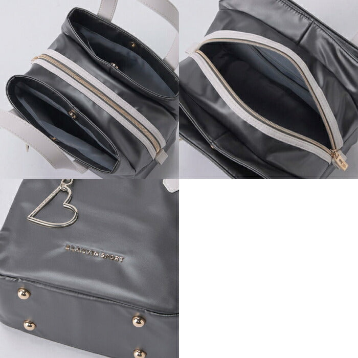 LANVIN SPORT ランバン スポール ゴルフウェア レディース HEART COLLECTION チャーム付き3層カートバッグ 本体ファスナー付き チャーム取り外し可能 vg6stt55l