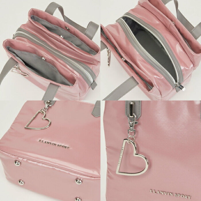 LANVIN SPORT ランバン スポール ゴルフウェア レディース HEART COLLECTION チャーム付き3層カートバッグ 本体ファスナー付き チャーム取り外し可能 vg6stt55l