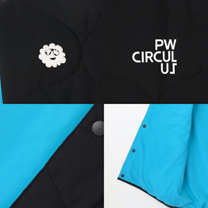 PW CIRCULUS ピーダブリュサーキュラス ゴルフウェア メンズ MEN キルティング中綿インナーベスト ノーカラージャストサイズ 撥水加工 ストレッチ 重ね着 vjpngw0515