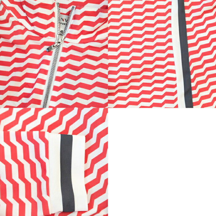 LANVIN SPORT ランバン スポール ゴルフウェア レディース 幾何柄ジップアップ長袖シャツ【SUNSCREEN/吸汗速乾/UV/ECO】 VLX100525