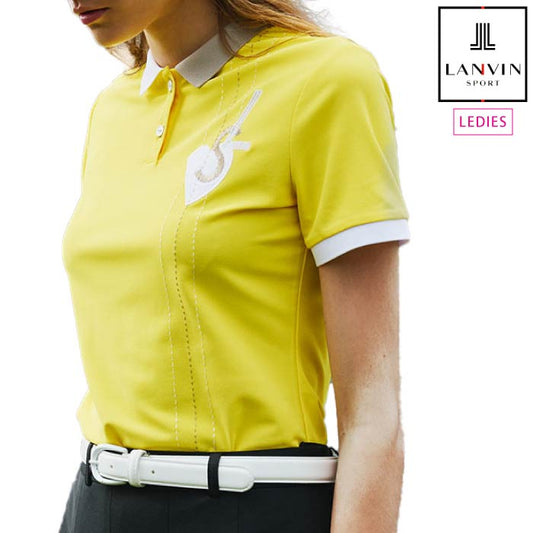 LANVIN SPORT ランバン スポール レディース ハートモチーフ半袖ポロシャツ【SUNSCREEN/吸汗速乾/UV/ECO】