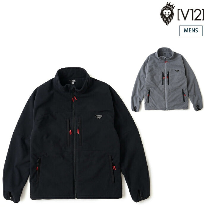 V12 ヴィトゥエルブ ゴルフウェア メンズ LX FLEECE JKT フリースジャケット 複数ポケット ストレッチ 防風 セットアップ対応 vlx2620-jk04