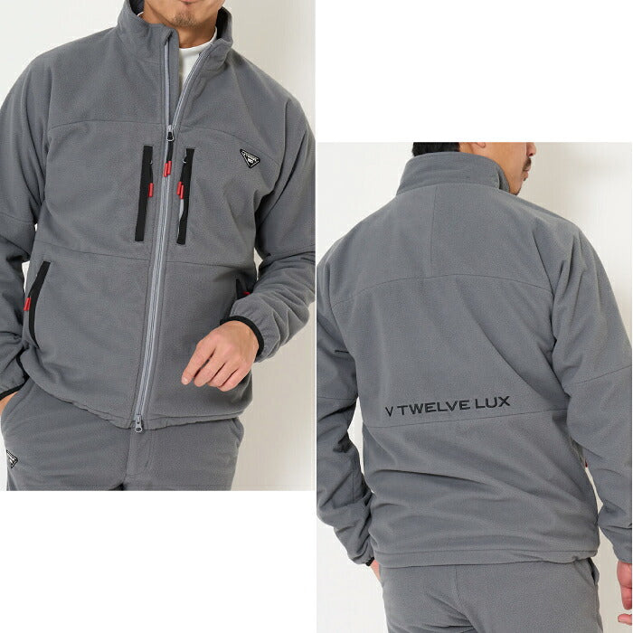V12 ヴィトゥエルブ ゴルフウェア メンズ LX FLEECE JKT フリースジャケット 複数ポケット ストレッチ 防風 セットアップ対応 vlx2620-jk04