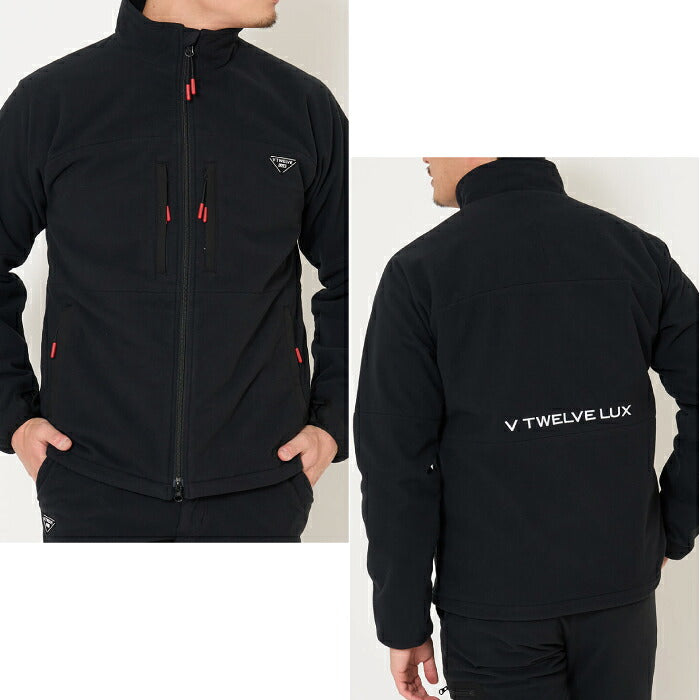 V12 ヴィトゥエルブ ゴルフウェア メンズ LX FLEECE JKT フリースジャケット 複数ポケット ストレッチ 防風 セットアップ対応 vlx2620-jk04