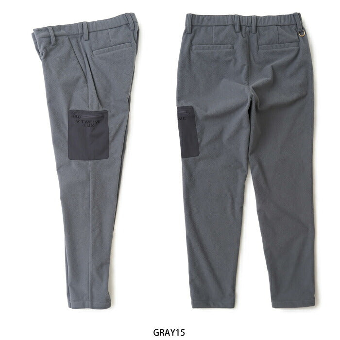 V12 ヴィトゥエルブ ゴルフウェア メンズ LX FLEECE PANTS フリースロングパンツ サイドナイロンポケット ストレッチ 防風 セットアップ対応 vlx2620-pn03
