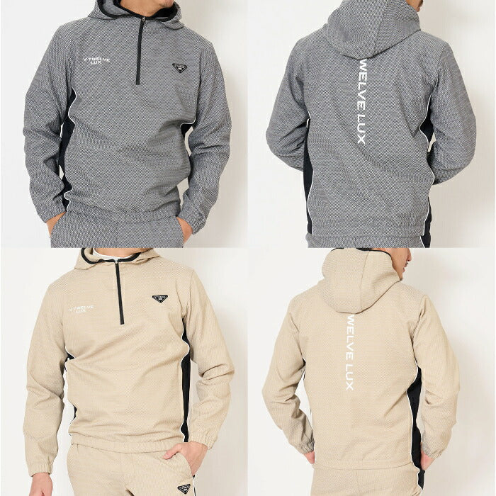 V12 ヴィトゥエルブ ゴルフウェア メンズ レディース LX JAQ JKT スウェット ブルゾン ハーフジップパーカー ストレッチ セットアップ対応 vlx2620-sw04