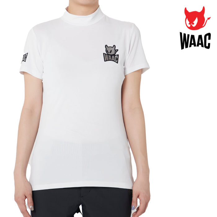 【40%OFF SALE】WAAC ワック レディース BASICベア天竺 半袖モックネックTシャツ ストレッチ性 吸水速乾性 UVカット 072222055